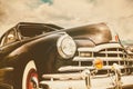 Front view of a black fifties American car Royalty Free Stock Photo