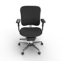 Front view black office chair. Object isolated of white. 3D illustration Royalty Free Stock Photo
