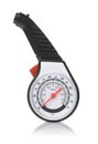 Front view of black plastic tyre pressure gauge Royalty Free Stock Photo