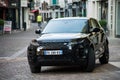 Front view of black range rove crossover parked in the street Royalty Free Stock Photo