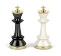 Front view of black and white chess kings