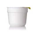 Front view of blank closed plastic disposable noodle bowl