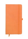 Front view of blank orange leather notebook Royalty Free Stock Photo