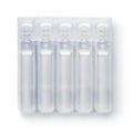 Front view of blank plastic ampules pack