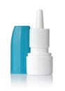 Front view of blank plastic nasal spray bottle
