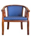 Front view of blue color wooden chair