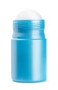 Front view of blue roll on deodorant bottle
