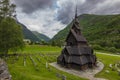 Front view of Borgund Stave Church, Norway