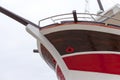 Front view, bow, of fresh painted ship Royalty Free Stock Photo