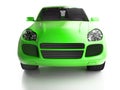 Front view of bright green crossover Royalty Free Stock Photo
