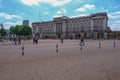 Front view of Buckingham Palace taken from the Memorial Gardens. Royalty Free Stock Photo
