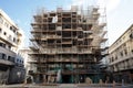 Front view of building under construction. Royalty Free Stock Photo