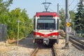 Front view of a Calgary Train wagon Royalty Free Stock Photo