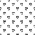 Black and White Cartoon Man Head Motif Pattern Royalty Free Stock Photo