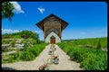 Front view of the chapel Holy family shrine Gretna Nebraska Royalty Free Stock Photo