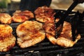 Front view of a chicken breast on a grill Royalty Free Stock Photo