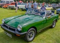 Close up of a classic MG Midget sports car