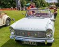 Close up view of a vintage Hillman Imp car at a public car show