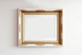Picture Frame with Blank Copy Space on the Wall Created with Generative AI Technology