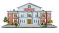 Front view on a classical school building Royalty Free Stock Photo