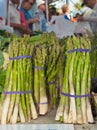 Asparagus bunches for sale at tropical farmers market Royalty Free Stock Photo