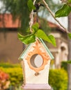 Ceramic, colorful birdhouse