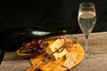 Food pairings for a french wine tasting event Royalty Free Stock Photo