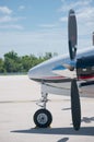 Prop and noise of a commercial, twin engine airplane Royalty Free Stock Photo