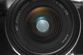 Front view closeup of camera l Royalty Free Stock Photo