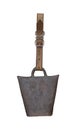 Metal rusted cowbell with leather collar
