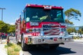 Front view of Coast Side Fire District red pumper fire engine