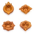 Front view Collage of beautiful designer clay lamps. Royalty Free Stock Photo