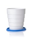 Front view of collapsible reusable plastic cup