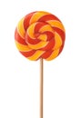 Front view of colorful swirl lollipop