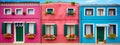 Front view of colourful traditional houses in Italy Royalty Free Stock Photo