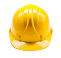 Front view construction yellow helmet isolated on white background