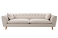 Front view of a Contemporary beige sectional sofa with buttons Royalty Free Stock Photo