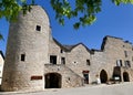 Corner tower and houses built in the ramparts of La Cavalerie, former commandery of the Templars