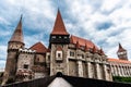 Front view of the Corvin castle. Hunedoara, Romania Royalty Free Stock Photo
