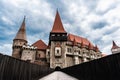 Front view of the Corvin castle. Hunedoara, Romania Royalty Free Stock Photo