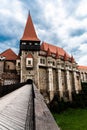 Front view of the Corvin castle. Hunedoara, Romania Royalty Free Stock Photo