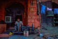 A knife sharpening man at Jaipur, India