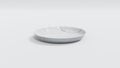 Front View 3D Illustration White Marble Plate 30cm on a White Background Royalty Free Stock Photo