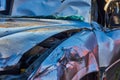 Front view of a dented car after an accident Royalty Free Stock Photo