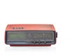 Front view di cut old digital clock AM/FM radio on white background,copy space Royalty Free Stock Photo