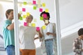 Business people discussing over sticky notes in the office Royalty Free Stock Photo