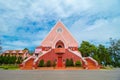 Domaine de Marie Mai Anh pink church front view Da Lat, Vietnam