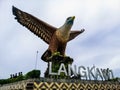 The front view of Eagle Statue at Dataran Lang. It is the symbol of Langkawi Island Royalty Free Stock Photo