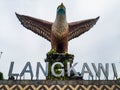 The front view of Eagle Statue at Dataran Lang. It is the symbol of Langkawi Island