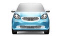 Front view of eco blue concept car on white background Royalty Free Stock Photo